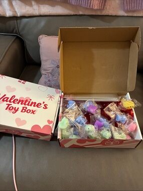 Valentine's Toy Box Assorted Pastel Animal Squish Toys